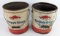 (2) Vintage Gargoyle Grease 35lb Grease Cans
