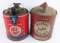 2) Vintage 5 Gallon Oil Cans / Van Camp & MartinÕs