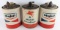 (3) Vintage Mobil Oil 5 Gallon Metal Cans