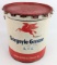 Vintage Mobil Gargoyle Grease 35lb Grease Can w/ Wood Handle