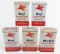 (5) Vintage Mobil Lustre Cloth Tin Cans