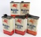 (5) Vintage Mobilube GX 90 Outboard Gear Oil 2lb Metal Oil Cans