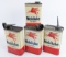 (4) Vintage Mobilube GX 90 Outboard Gear Oil 2lb Metal Oil Cans