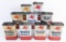 (9) Vintage Mobiloil Outboard Boat Motor Metal One Quart Oil Cans
