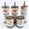 (5) Vintage Mobilgrease UW / Outboard Boat Motor Metal Grease Cans