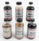 (6) Early SOCONY-VACUUM Mobil Upperlube 4oz. Glass Bottles