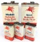 (5) Vintage Mobil Hydraulic Brake Fluid Cans