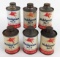 (6) Full Vintage Mobil Mobilgrease No.8 Cone Top 7oz Cans