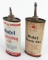 (2) Early SOCONY Mobil Lead Top Penetrating / Handy Oil 4oz Oiler Cans