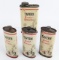 (4) Vintage Mobil Tavern Paint Cleaner / Leather Preserver Metal Cans