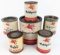 (6) Vintage Mobilgrease Metal Grease Cans