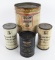 (4) Early SOCONY Standard Oil Lubricant Metal Cans