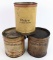 (3) Early Vacuum Oil Mobilubricant 5lb Grease Cans