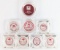 (8) Vintage Mobil Service Station Promotional Glass Ashtrays