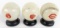 (3) Vintage Mobil Gas Station Glass Baseball Promotional Banks