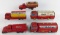 (5) Vintage Mobil Service Station Tin Litho Japan Friction Toy Tanker Trucks