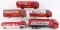 (5) Vintage Mobil Service Station Tin Litho Japan Friction Toy Tanker Trucks