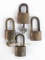 (4) Vintage Mobil Oil Company Brass Padlocks