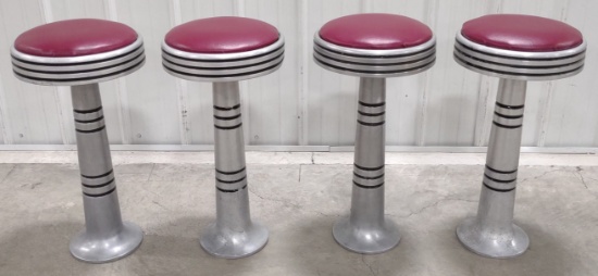 Set Of 4 Vintage Soda Fountain / Ice Cream Parlor / Diner Stools
