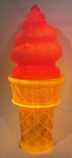 Giant Lighted Safe-T Cup Blow Mold Ice Cream Cone