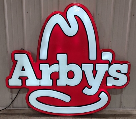 5ft Arby's Lighted Embossed Lexan Advertising Sign