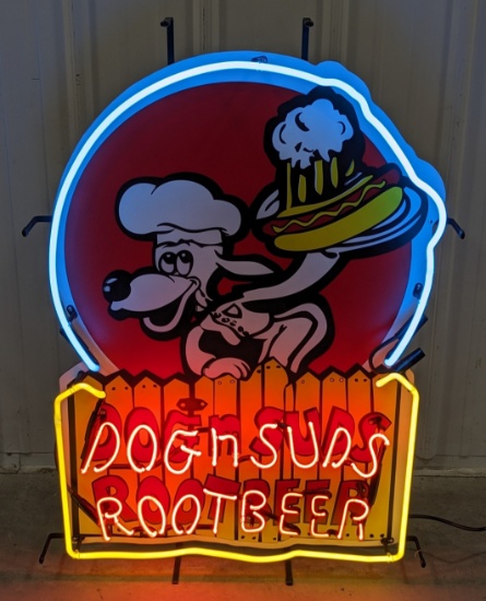 Custom "Dog N Suds" Three-Color Neon Sign
