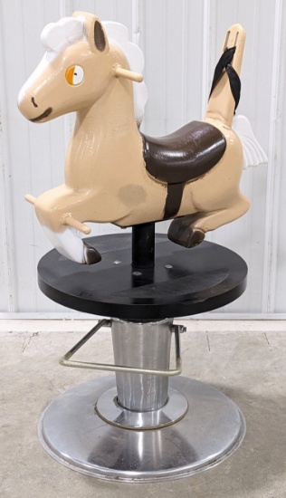 Vintage Playworld Aluminum Horse Child's Barber Chair