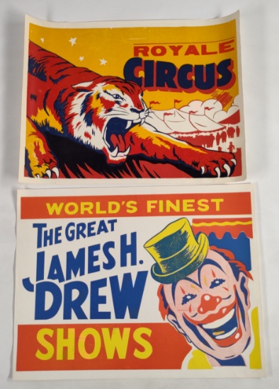 2) Vintage Circus Posters / Royale / The Great James Drew