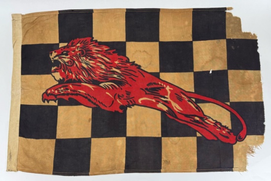 1930s Gilmore Oil Checkered Auto Racing Flag