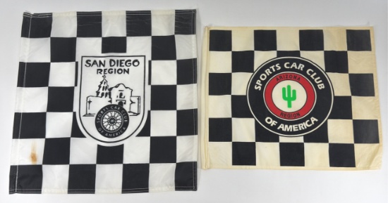 Lot Of 2 Vintage Sports Car Club Of America Checkered Flags