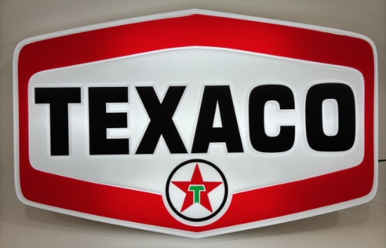 Texaco Service Station Embossed Lighted Custom Sign