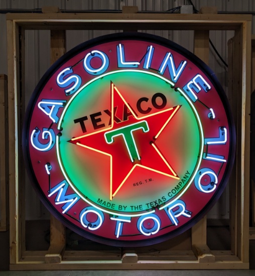 Custom Texaco Gasoline Motor Oil Neon Sign