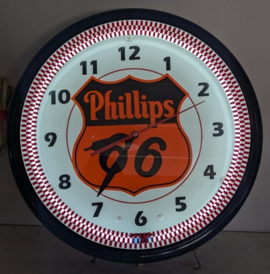 Custom Phillips 66 Neon Clock