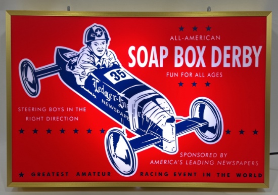 Custom Soap Box Derby Lighted Advertising Sign