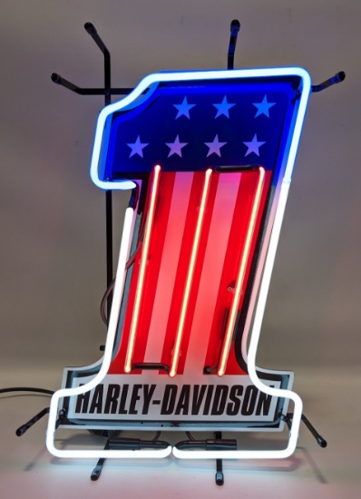 Custom "Harley-Davidson #1" Three-Color Neon Sign