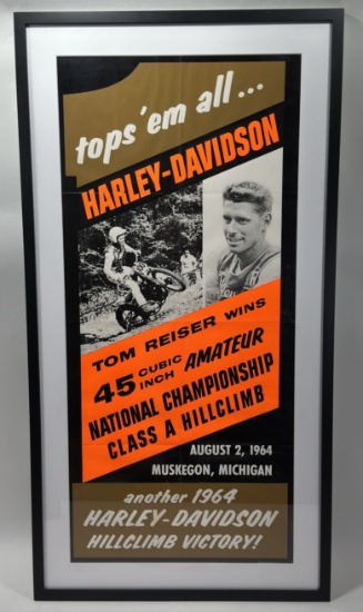 1964 Harley-Davidson Motorcycle National Hillclimb Poster