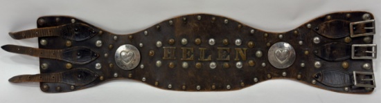 1940s-50s Custom Helen Studded Leather Motorcycle Kidney Belt