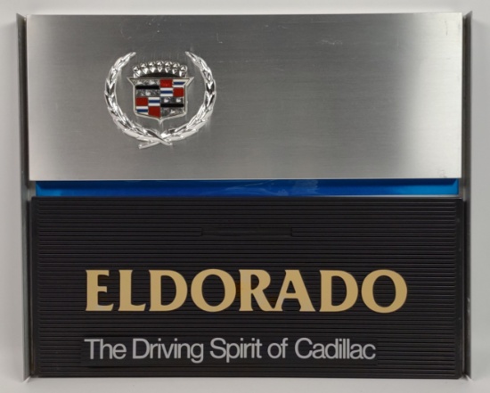 Vintage Cadillac Eldorado Metal Dealership Advertising Sign