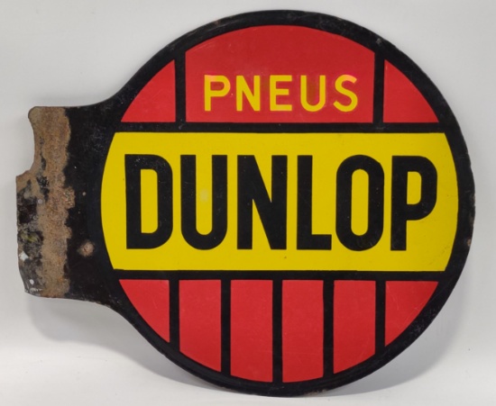Vintage DSP Dunlop Tires French Flange Advertising Sign