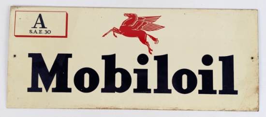 Early SST Mobiloil ÒAÓ Glass Oil Bottle Carrier Rack Advertising Sign