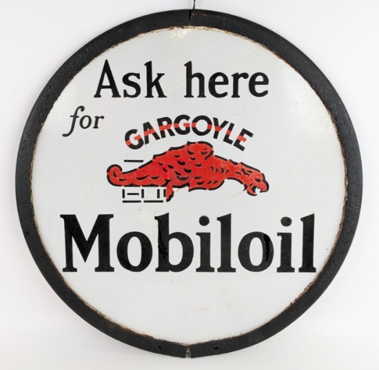 Early DSP Gargoyle Mobiloil Lollipop Curb Sign