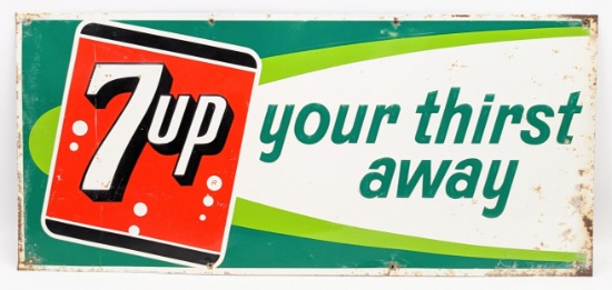 Vintage SST 7up Soda Embossed Advertising Sign