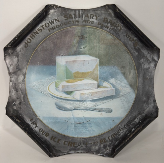 Early SST Johnstown Sanitary Dairy Goods Ice Cream Sign