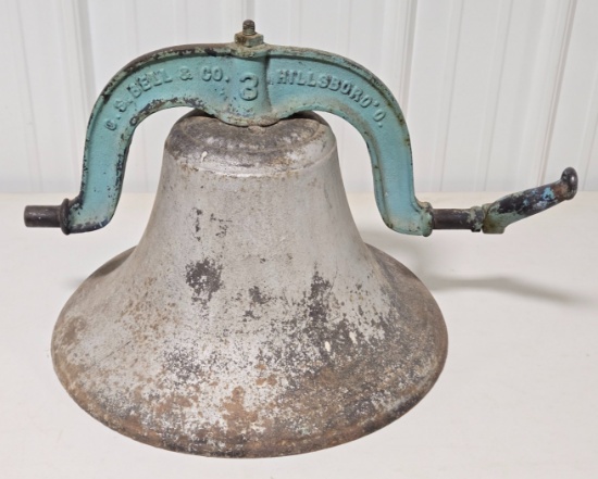 C.S. Bell & Co. #3 Cast Iron Bell Hillsboro Ohio