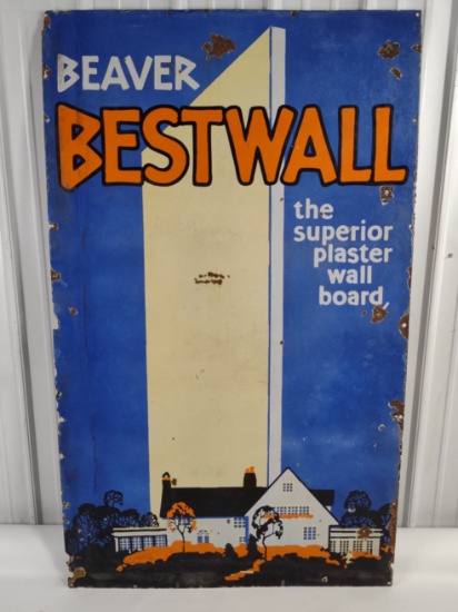 5ft Vintage SSP Beaver Bestwall Advertising Sign