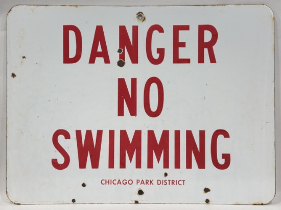 Vintage SSP Chicago Park District No Swimming Sign
