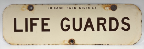 Vintage SSP Chicago Park District Life Guards Sign