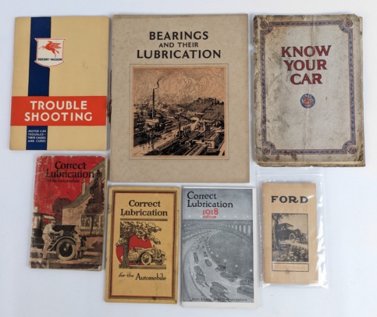 Lot Of Early Gargoyle Mobil SOCONY Automobile Lubrication & Trouble Shooting Booklets & More
