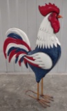 Giant 6ft Patriotic Rooster / Chicken Metal Art Sculpture