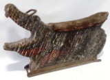 Antique Carnival Carved Wood Carousel Alligator